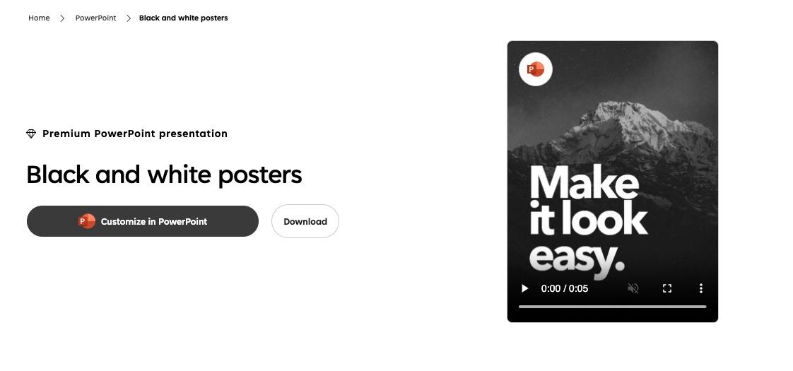  Microsoft PowerPoint Black & White Branded Poster Template